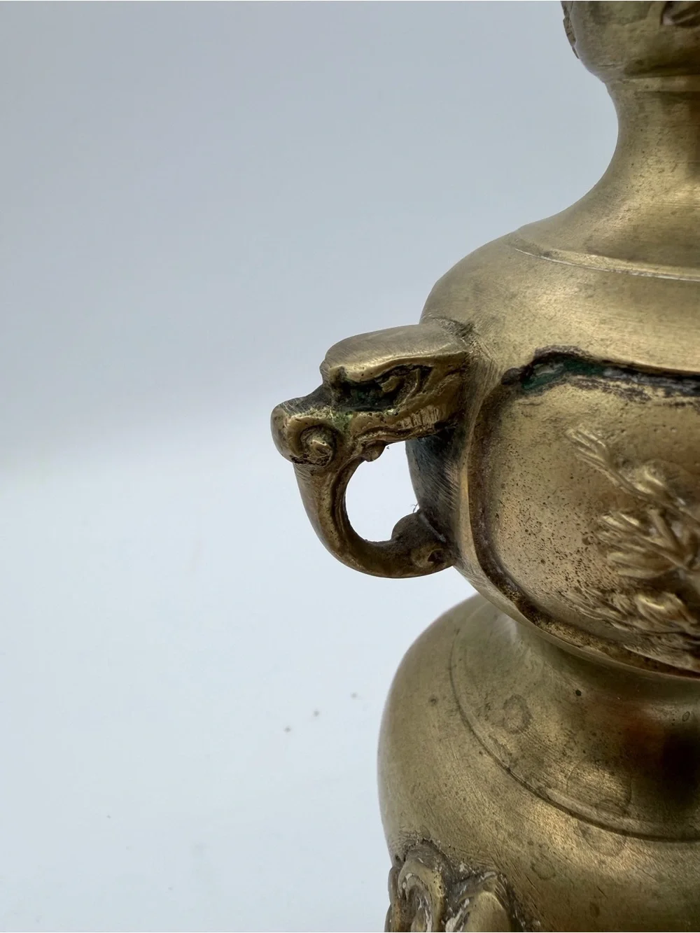Antique Brass Decorative Candle Holder in Gold Tone